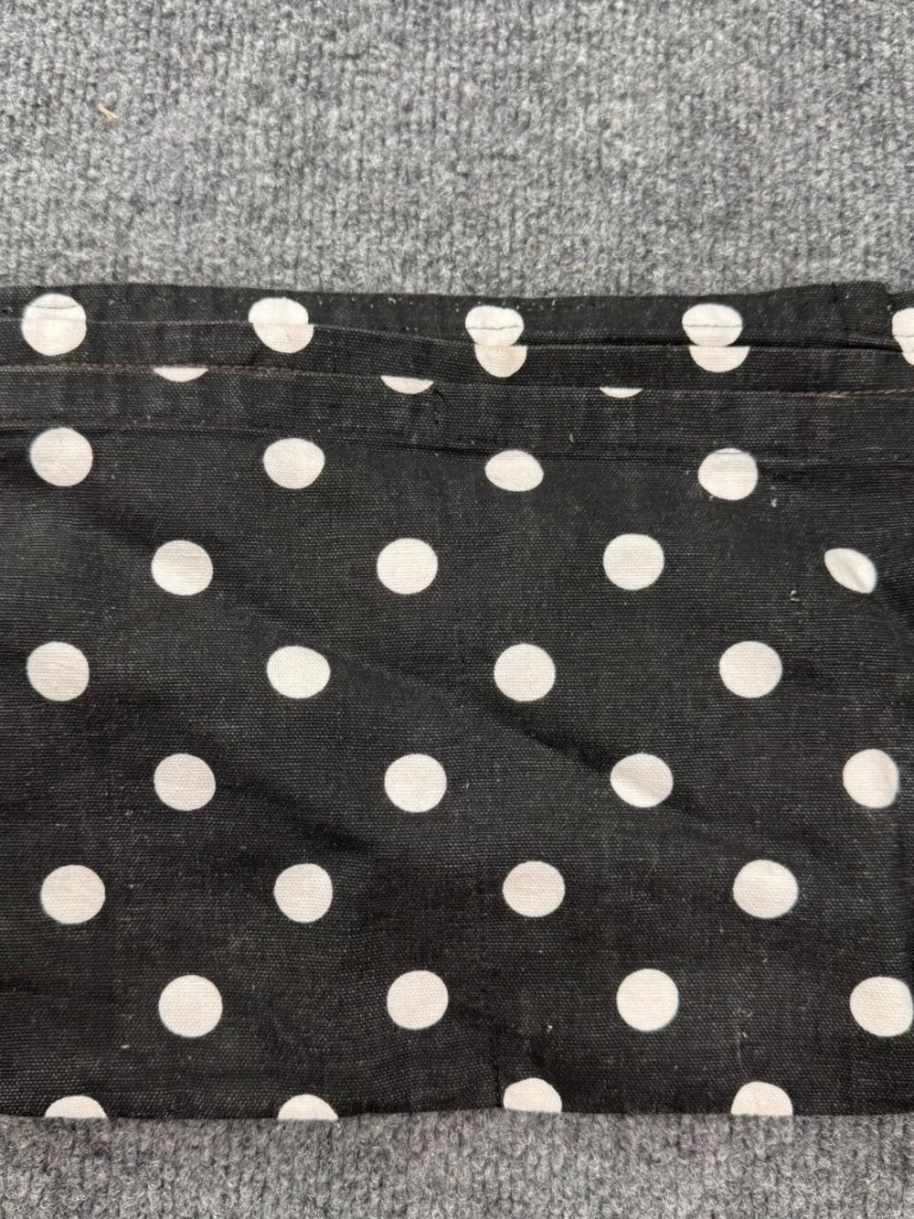 Black & White Polka Dot Canvas Zipper Pouch Cosmetic Organizer Bag